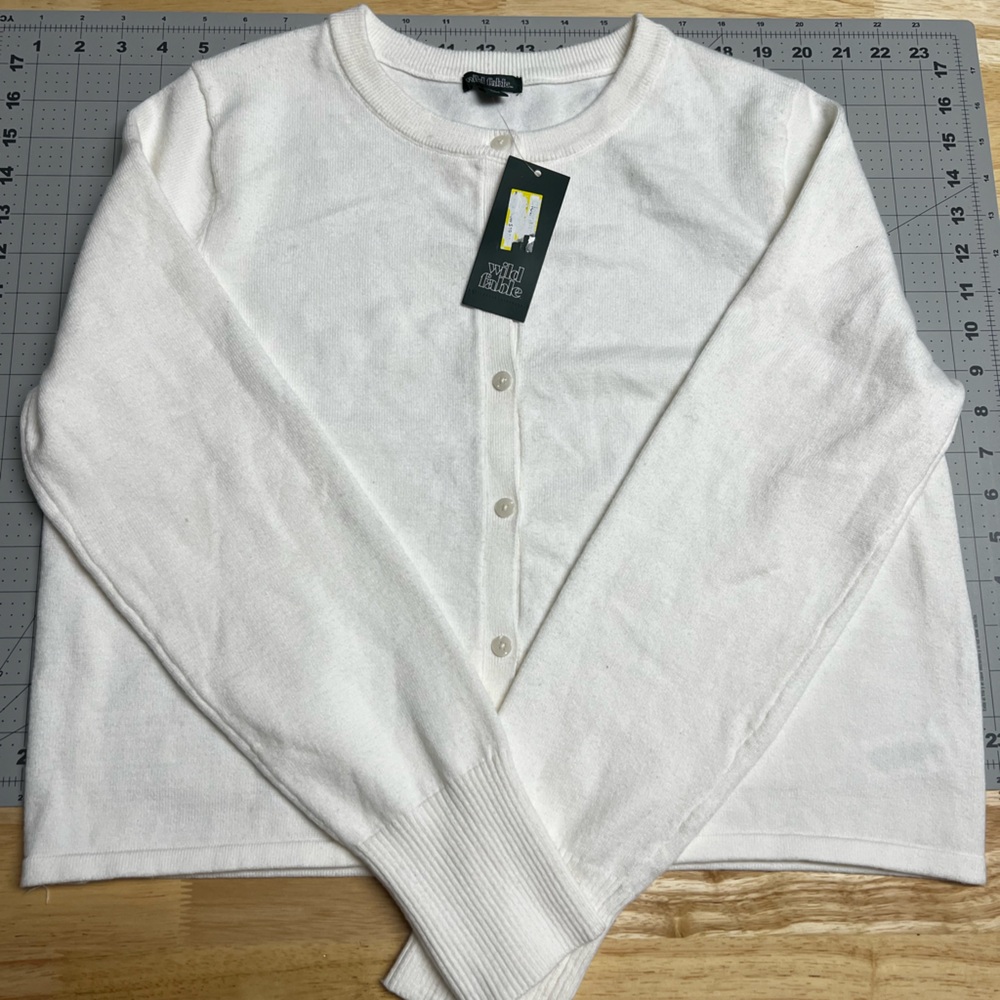 Wild Fable Off-White Button-Up Cardigan Sweater Sz xl - Picture 5 of 6